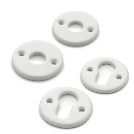 Lingirosett ja võtmekilp, portselan, valge