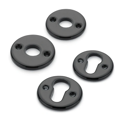 Lingirosett ja võtmekilp, portselan, must