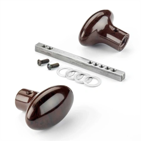 Uksenupp, ovaalne, pruun bakeliit