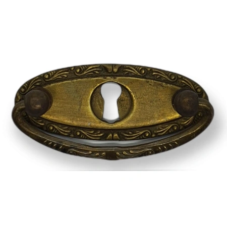 Käepide, 65x25mm, ovaalne, lukuauguga, messing